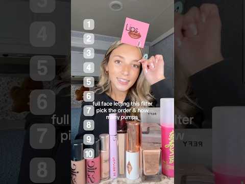 filter picks the order & how many pumps! #grwm #makeupchallenge #makeupfilter #shortsfeed #shorts