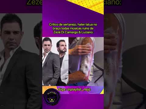 Crítico tatua músicas ruins do Zezé di Camargo e Luciano #memes #sertanejoanimado #sertanejo #humor