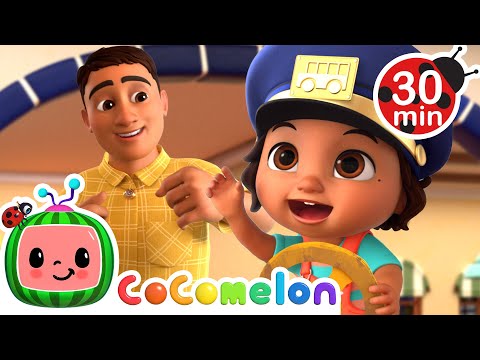 Nina Wheels on the Bus Play Pretend! 🚍 | CoComelon Nursery Rhymes and Kids Songs | Animals for Kids