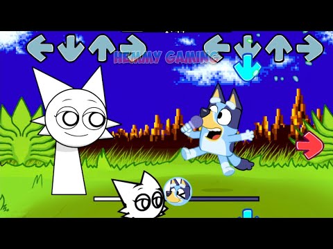 FNF Sprunki All Phases vs Bluey Full Episodes Sings Chasing | Incredibox Sprunki FNF Mods