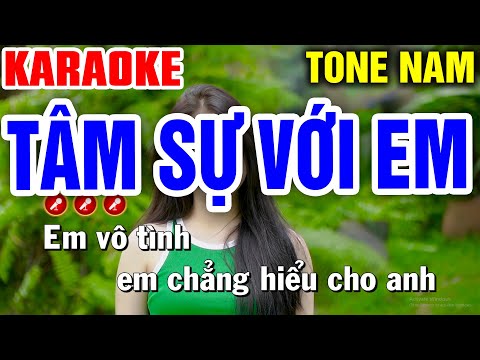 TÂM SỰ VỚI EM Karaoke Nhạc Sống Tone Nam | Bến Tình Karaoke