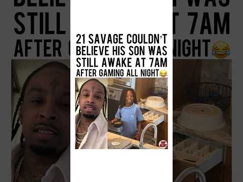 #21Savage couldn’t believe his son was in the kitchen, making cereal after gaming all night 😅