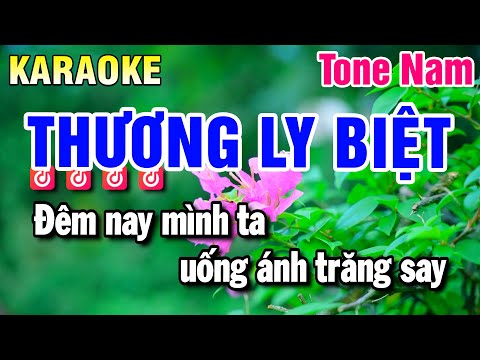 Karaoke Thương Ly Biệt Nhạc Sống Tone Nam | Beat Huỳnh Anh