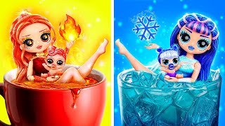 Fire vs Ice Moms! LOL Growing Up! DIYs and Crafts for Dolls