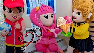 Badut Lucu Boboboy Menolong Badut Perut gendut Pelit Makan Es Krim Sendirian, Badut Rebutan Es Krim