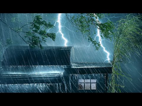 Fall Asleep Instantly on Heavy Stormy Night | Thunderstorm, Intense Rainstorm & Powerful Thunder