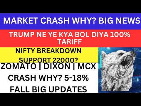 MARKET CRASH NEWS WHY?💥NIFTY SUPPORT 22000💥ZOMATO SHARE NEWS💥MCX NEWS NEWGEN SHARE NEWS