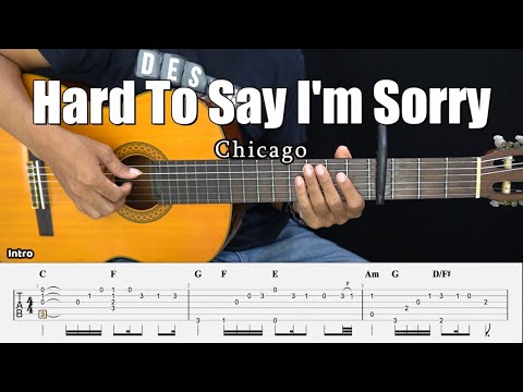 Hard To Say I'm Sorry - Chicago - Fingerstyle Guitar Tutorial + TAB & Lyrics