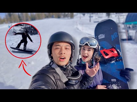 SURPRISING MY BOYFRIEND WITH A SNOWBOARDING TRIP🏂❄️  **ate 💩**
