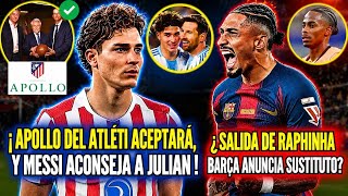🚨 BARÇA BOMBAZO Julián Álvarez Barça APOLLO ACEPTARÁ a 130 Millones | messi ACONSEJA Julián Álvarez