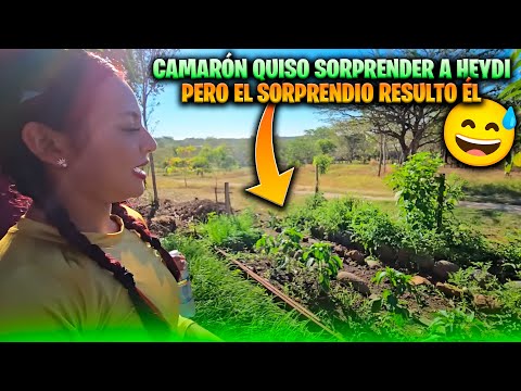 Camarón le hace una prueba a Heydi. Los Bichos se preparan para ir a una caminata a estos terrenos.