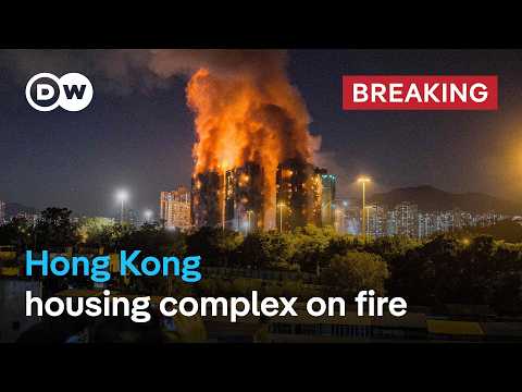 YouTube video thumbnail: Hong Kong: 6 High-Rise Buildings on Fire, People Possibly Still Trapped Inside