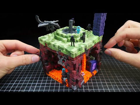 Making NETHER & END Minecraft Miniature in Polymer Clay