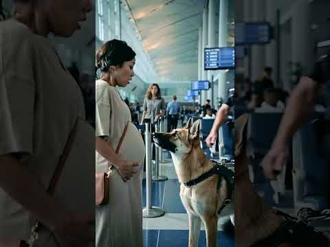 😱 Pregnant Woman Shocked by K9’s Unexpected Reaction at the Airport! 🐕