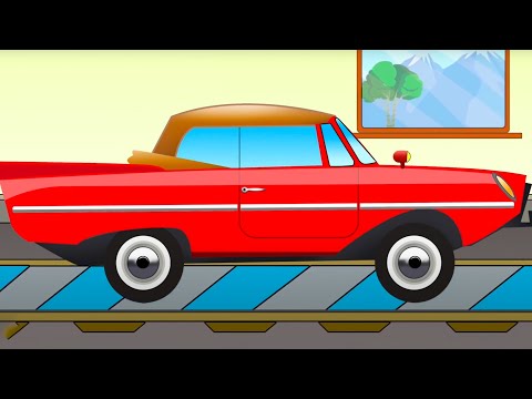 Red Toy Car Formation + More Animated Vehicle Cartoon Video for Kids