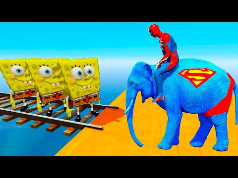 SPIDERMAN CARS Racing Challenge on Parkour Rampa ! SUPERHERO HULK Iron Man Goku Race Car GTA 5 MODS