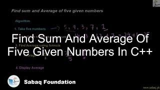 Find sum and Average of five given numbers