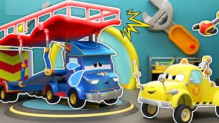 Super Caminhão Cegonha precisa de uma nova PLATAFORMA | Veículos de Emergência para Crianças | Carro
