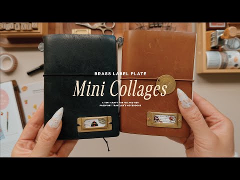 Customizing a Traveler's Notebook 📓 mini collage & gluing a brass label plate