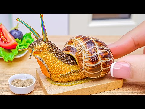 Mini Cooking: Tiny Snail with Garlic Butter Recipe | Adorable and Delicious Bite-Sized Treat