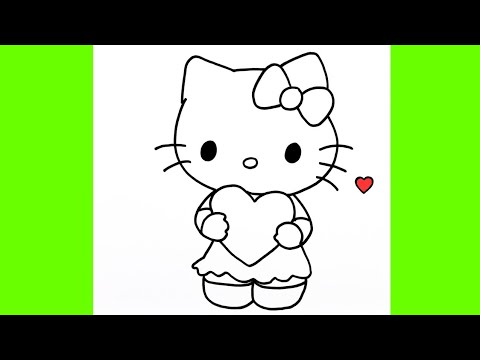 Çocuklar İçin Kolay Hello Kitty Çizimi, Sevimli Hello Kitty Resmi Nasıl Çizilir, Kolay Çizim