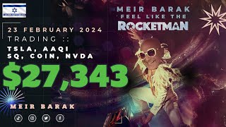 Live Day Trading Stocks - Earning $27,343 trading TSLA, AAQI, SQ, COIN, NVDA on February 23rd, 2024.