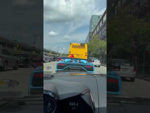 RANDOM GUY THROWS a traffic cone in my LAMBORGHINI AVENTADOR SVJ, why? #shorts #short