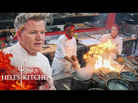 Red Team's Worried About Tara on Meat as the Kitchen's Set on Fire | Hell's Kitchen