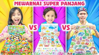 CHALLENGE MEWARNAI GAMBAR SUPER PANJANG!! 🎨 Leika VS Lexie VS Tompel… Siapa yang Menang?! 😱