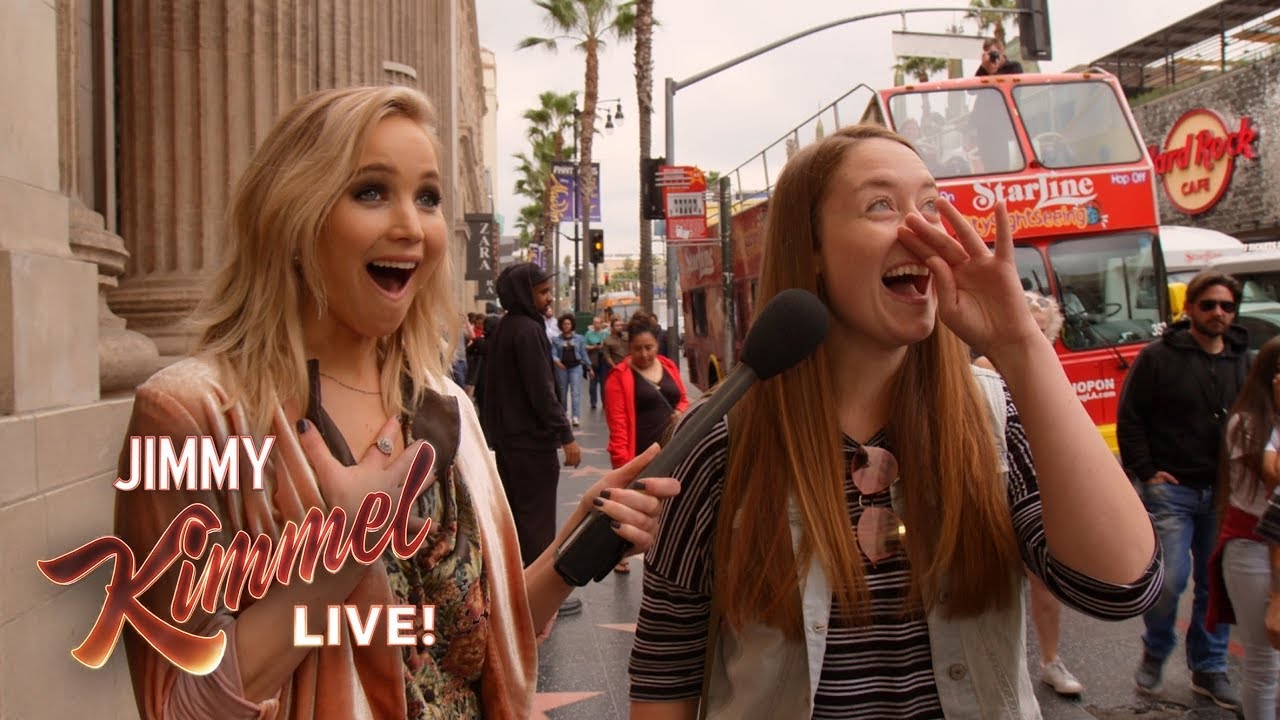 Guest Host Jennifer Lawrence Surprises People on Hollywood Blvd