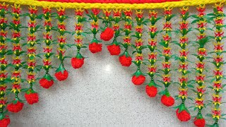 🌸 Handcrafted Toran using crosia | Festive Floral Door Hanging Decoration