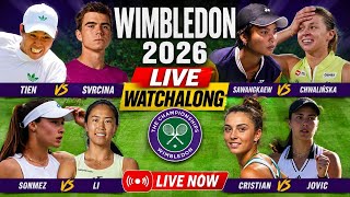 Tien vs Svrcina | Sawangkaew vs Chwalińska | Sonmez vs Li | Cristian vs Jovic | Wimbledon 2026 LIVE