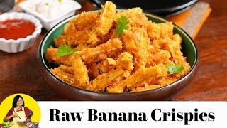 Raw Banana crispies | raw banana fritters | Jain raw banana nuggets | Plantain crisps
