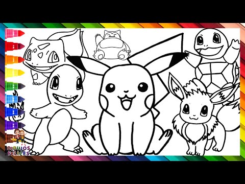 Dibuja y Colorea A POKÉMONS ⚡⚡⚡ Dibujos Para Niños