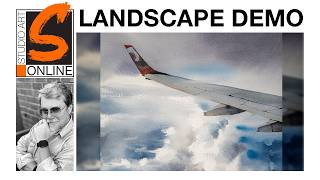 #328 Travel By Art, Ep. 169: View from the Plane (Watercolor Landscape Demo)