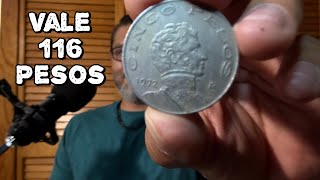 5 pesos Vicente Guerrero,una moneda grande de poco valor numismático 