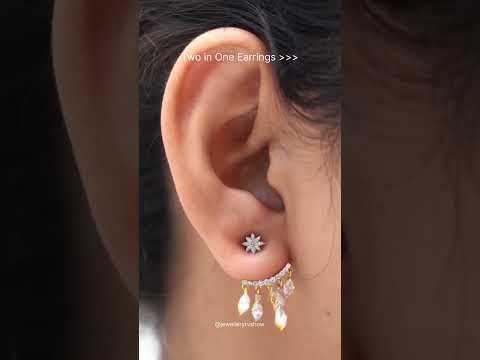 Two in one earring with solitaire design ✨❤️|#jewellerytvshow |#jewellery