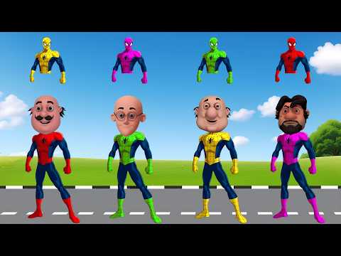 TEBAK GAMBAR MOTU PATLU VS SPIDERMAN FIGHT | WRONG HEAD AVENGERS SUPERHERO MARVEL