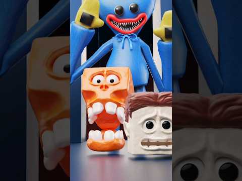 Skull and Steve are running from Huggy Wuggy 😱💀 #shorts