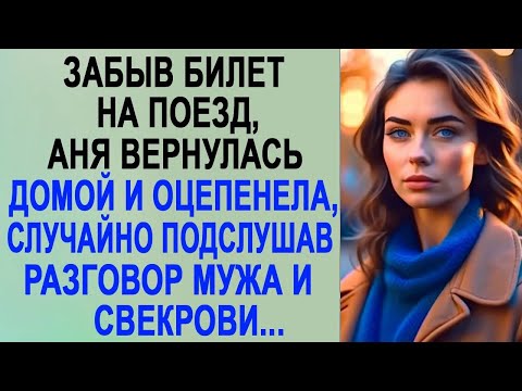 Забыв билет на поезд, Аня вернулась домой и оцепенела, случайно услышав разговор мужа и свекров