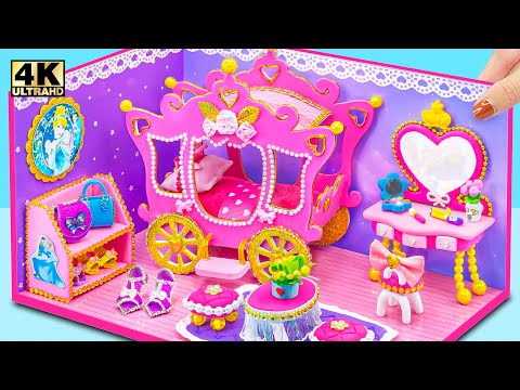 DIY Miniature House Ideas - Build Pink Bedroom has Car Frame Bed, Makeup Set and more from Clay