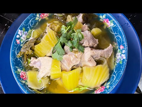 ต้มจืดผักกาดดองใส่กระดูกอ่อนหมูพร้อมเคล็ดลับการต้มกระดูกหมูเปื่อยไว | ครัวแม่หงษ์ ￼