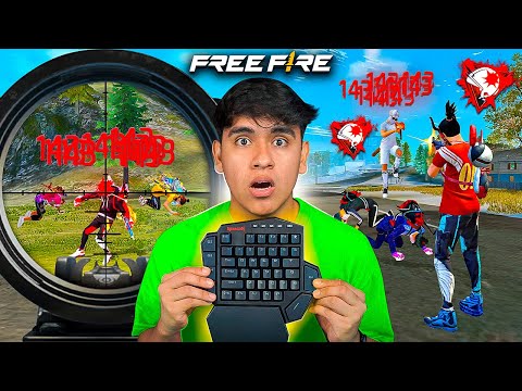 USE un TECLADO que me hizo HACKER en FREE FIRE!! ILEGAL