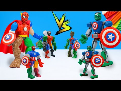 DIY robot mod superhero Hulk, Captain America, Spider-man, Ironman with Clay || Sky Clay