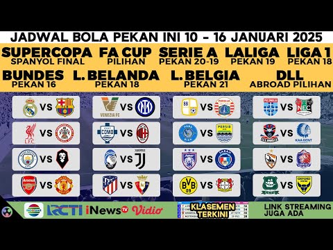 Jadwal Bola Malam Ini Live TV 2025 - BRI Liga 1, Serie A, FA Cup, Supercopa Spanyol, Bundesliga RCTI