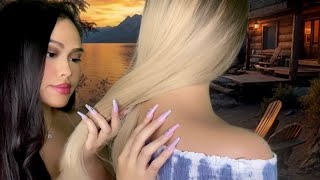 ASMR Friend Plays With Your Hair + Back Scratch At Summer Lakehouse | Personal Attention Roleplay