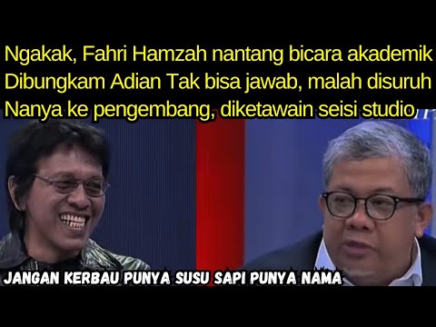 Fahri Hamzah nantang bicara akademik, dibungkam Adian disuruh nanya pengembang seisi studio tertawa