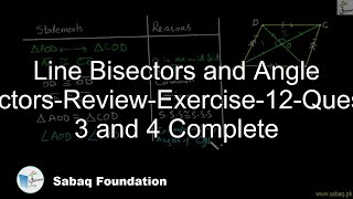 Line Bisectors and Angle Bisectors-Review-Exercise-12-Question 3 and 4 Complete