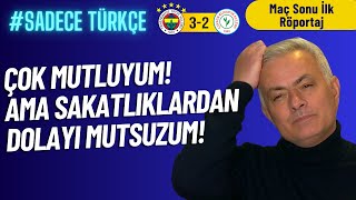 ÇOK MUTLUYUM! | Sadece Türkçe | Mourinho | Kasımpaşa Maç Sonu Röportajı
