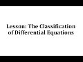 Differential Equations Concepts and Characteristics